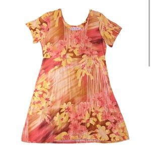 Jams World Short Sleeve Floral Midi Dress Medium